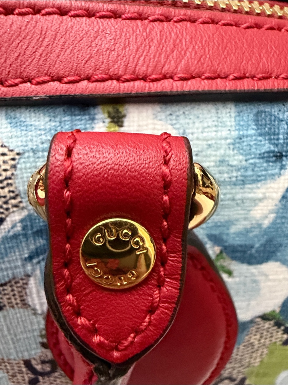 Gucci Blue Bloom GG Coated Canvas Small Boston Handbag 546314 - Picture 8 of 15